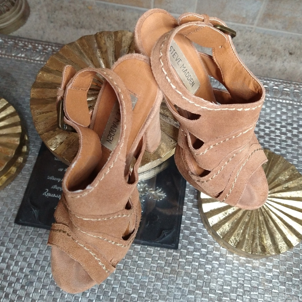 Steve Madden P-Ricki Tan 5" Heel block strappy - Picture 6 of 9